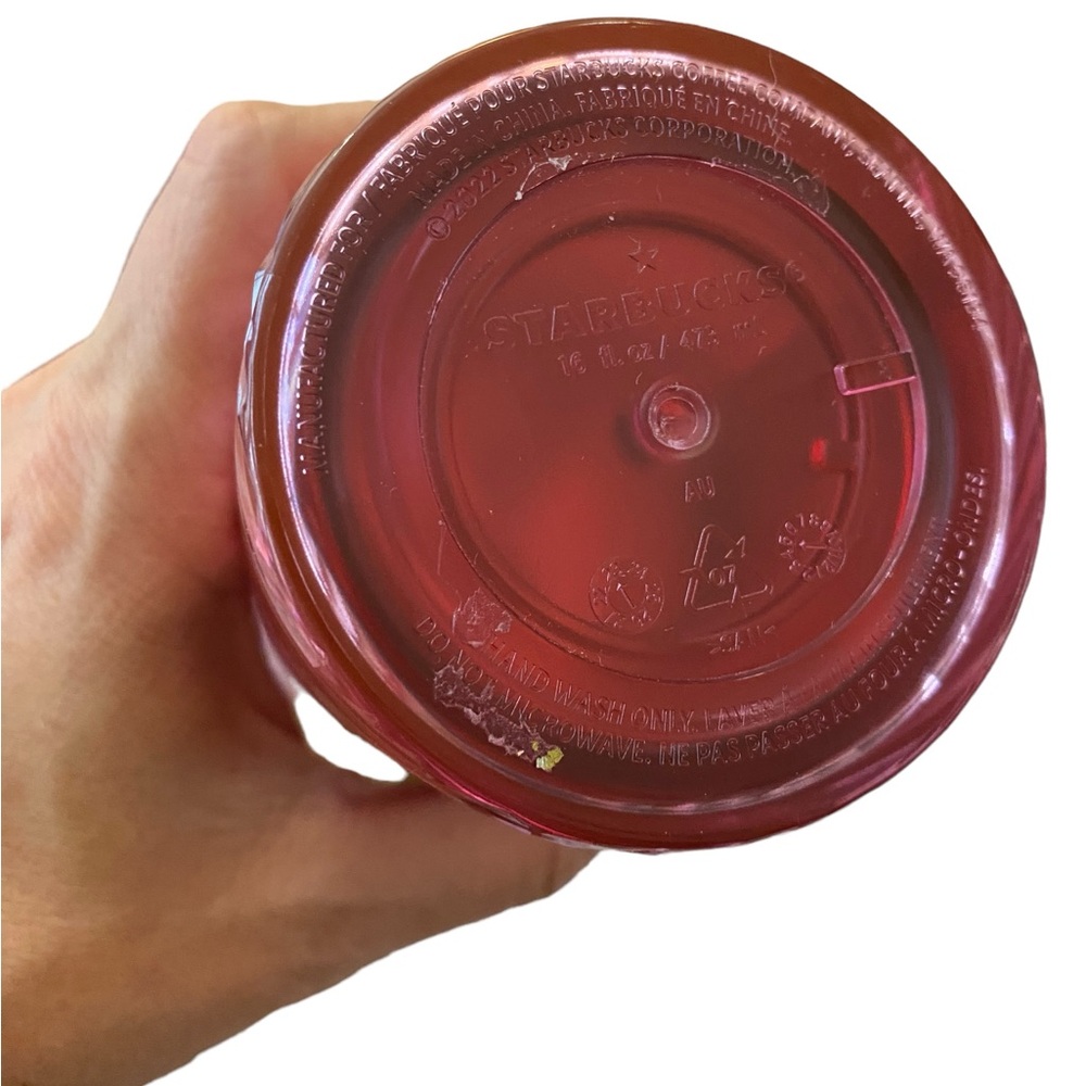 Starbucks Red Foil Swirl Cup 16 Oz New 2023 - Picture 5 of 7